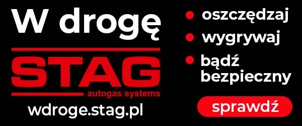 Baner reklamowy „W drogę STAG” - Hangar Autogaz